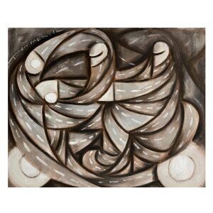 Motorcyclists On The Highway Original Painting by Tommervik 20" x 16" Abstract